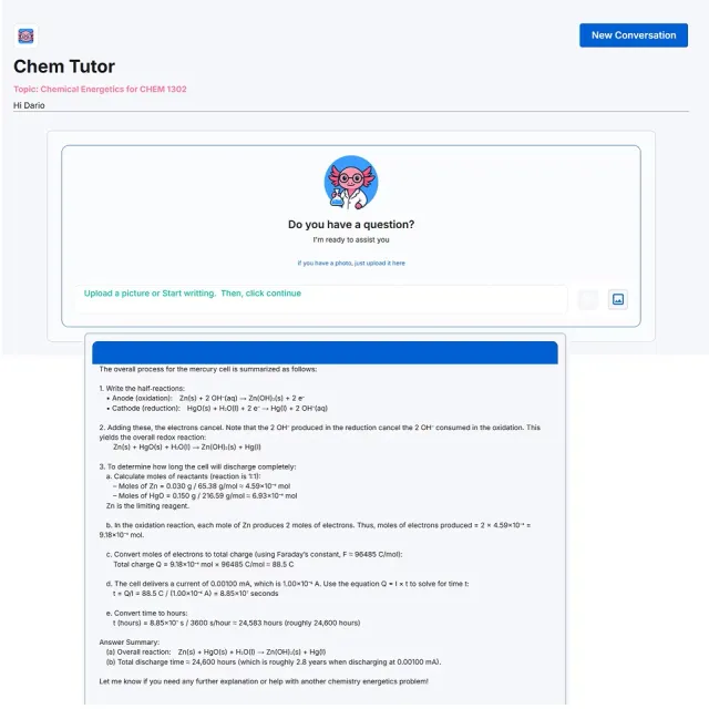 App web tutor de química con IA para estudiantes y ayuda paso a paso.