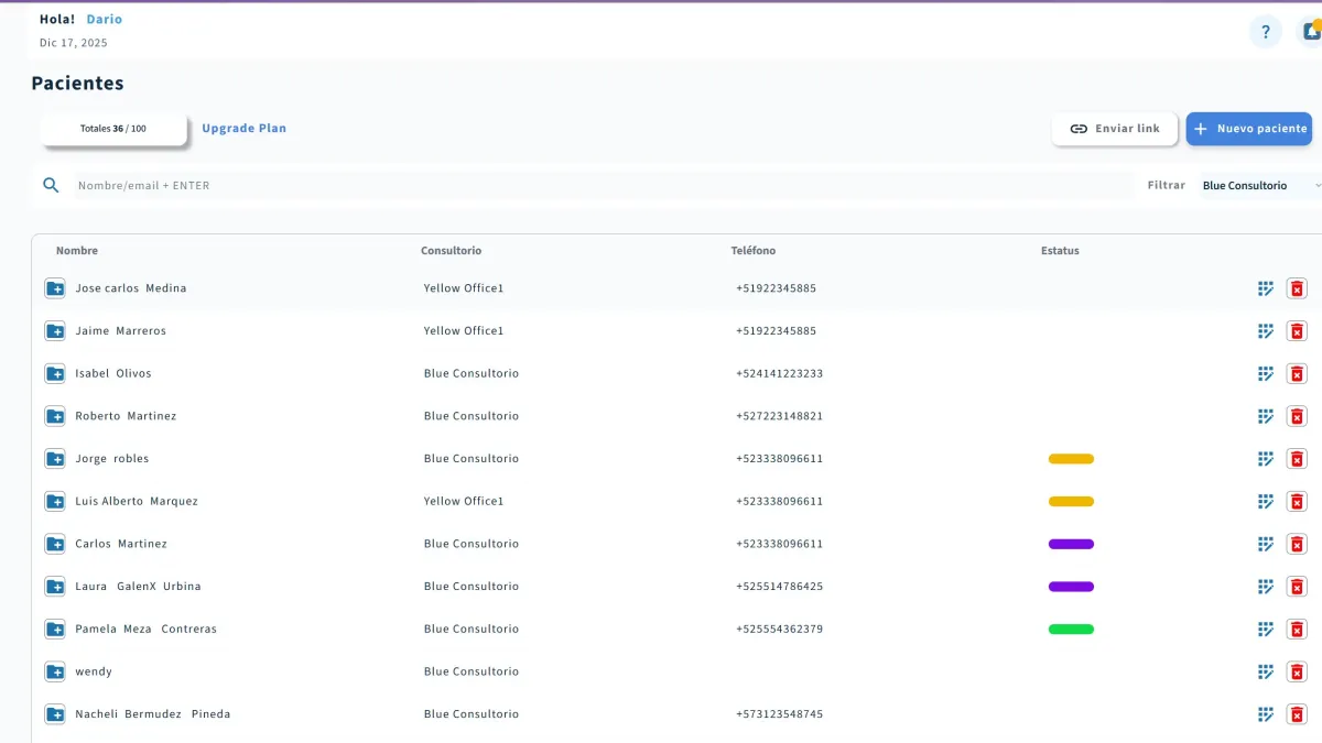 Web app MVP for small clinics built with no-code tools.